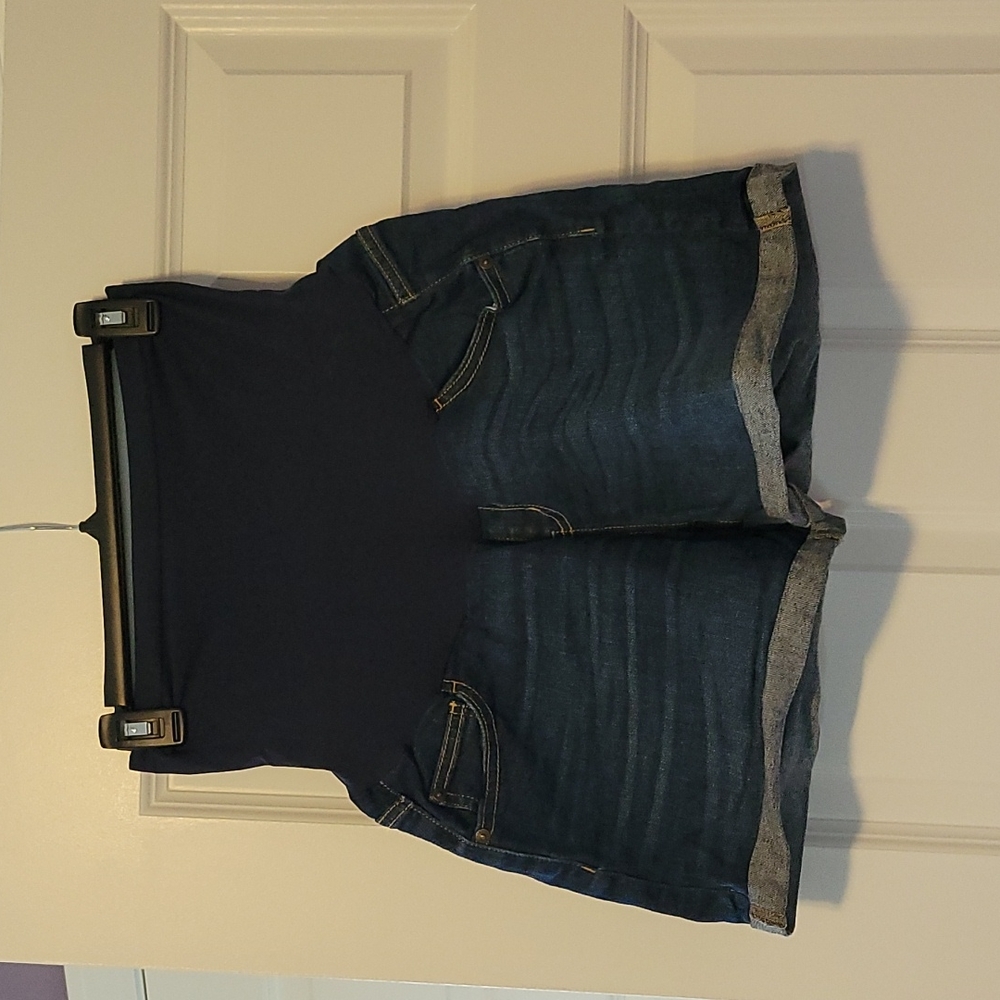 Indigo Blue maternity jean shorts
